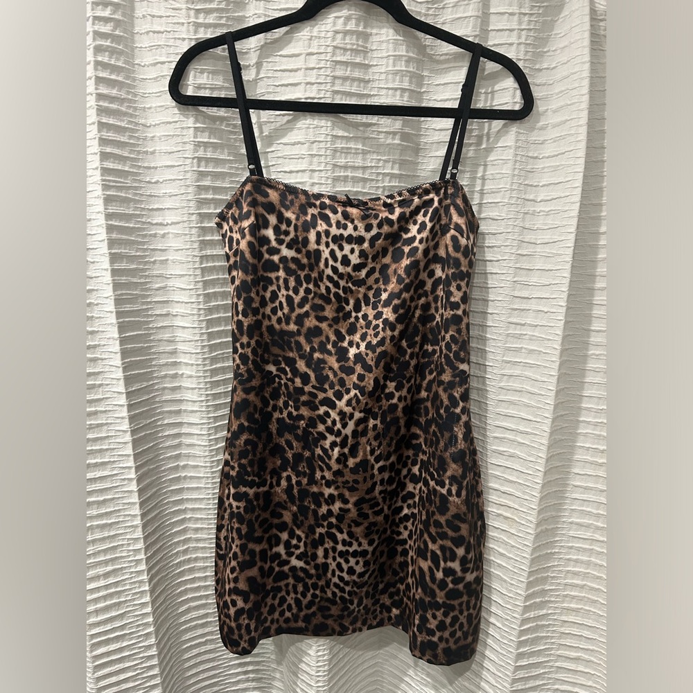 NWT Zara Leopard Mini Dress - Picture 1 of 7